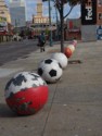 Painted concrete balls
